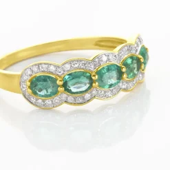 Bague Margaux Or Jaune Emeraude Et Diamant