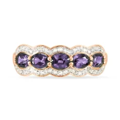 Bague Margaux Or Rose Amethyste Et Diamant