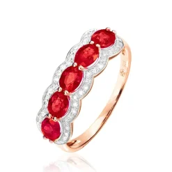 Bague Margaux Or Rose Rubis Et Diamant