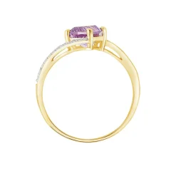 Bague Maria-serena Or Jaune Amethyste Et Oxyde De Zirconium