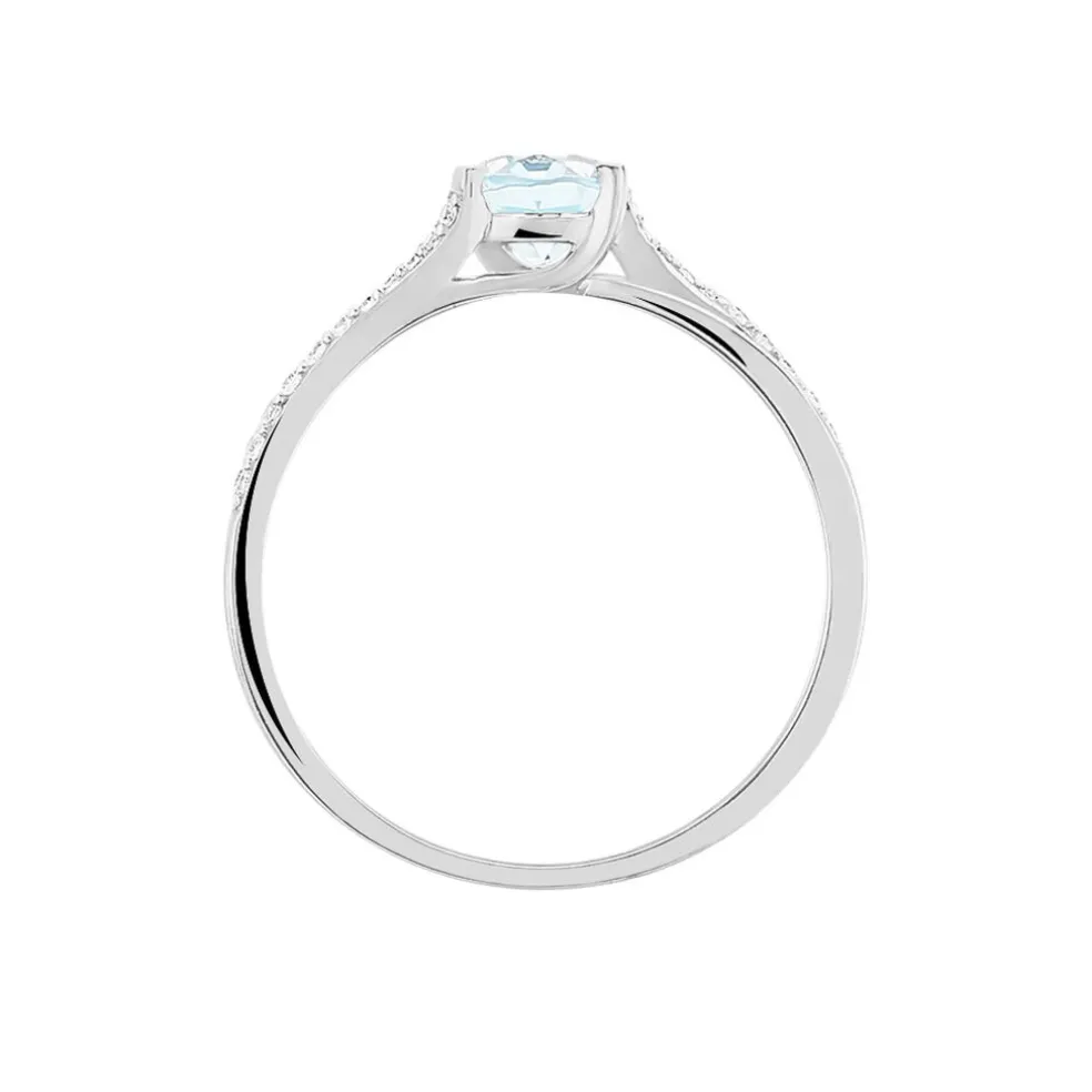 Bague Marie-eva Or Blanc Topaze Et Oxyde De Zirconium