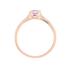 Bague Marie-eva Or Rose Amethyste Et Oxyde De Zirconium