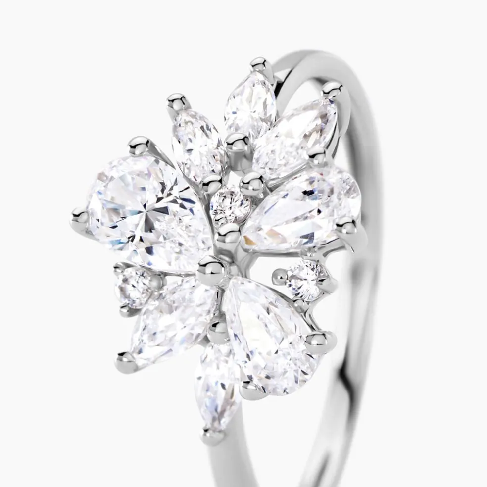 Bague Marquis Or Blanc Oxyde De Zirconium