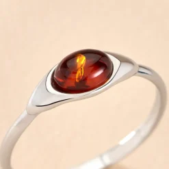 Bague Marquita Argent Blanc Ambre