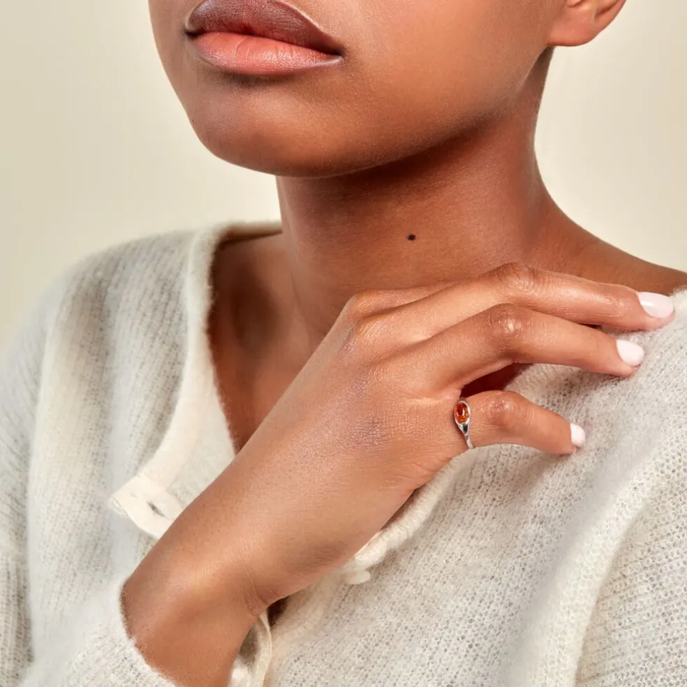 Bague Marquita Argent Blanc Ambre