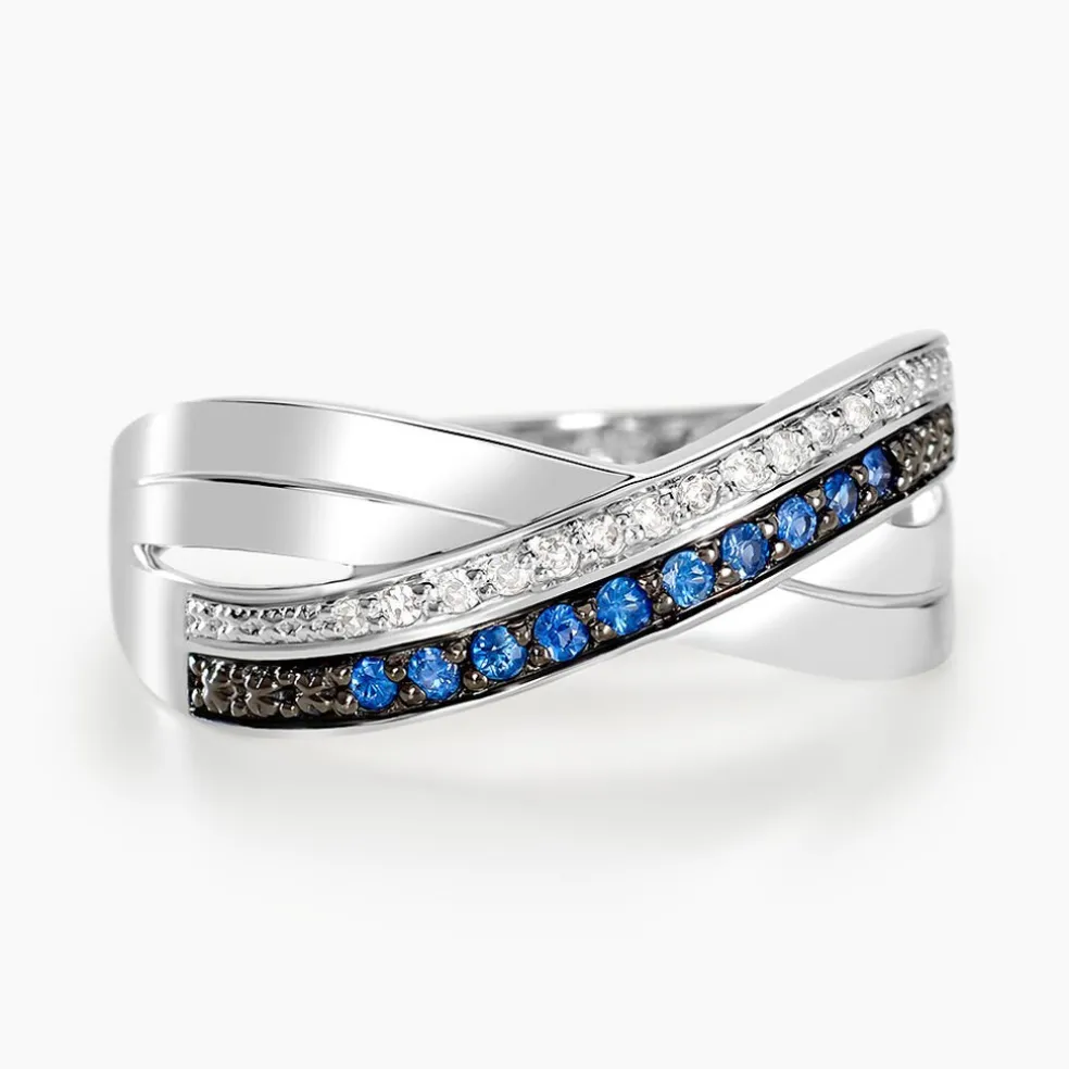 Bague Martika Or Blanc Saphir Diamant