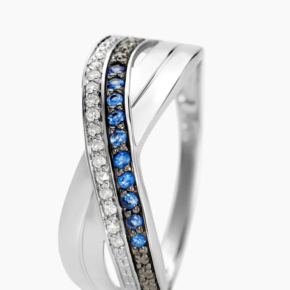 Bague Martika Or Blanc Saphir Diamant