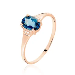 Bague Mathilde Or Rose Topaze Et Oxyde De Zirconium