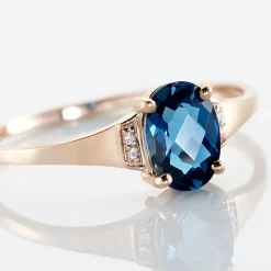 Bague Mathilde Or Rose Topaze Et Oxyde De Zirconium