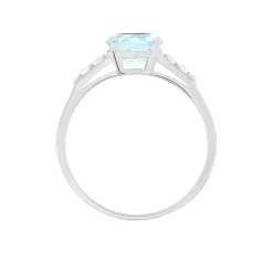 Bague Maysara Or Blanc Topaze Et Oxyde De Zirconium