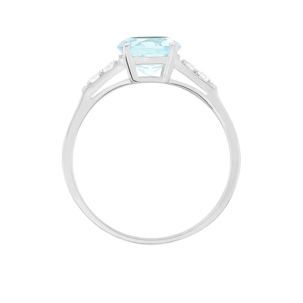Bague Maysara Or Blanc Topaze Et Oxyde De Zirconium