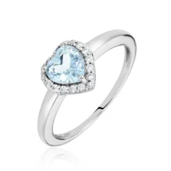 Bague Meliora Or Blanc Topaze Bleu Sky Oxyde De Zirconium