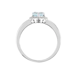 Bague Meliora Or Blanc Topaze Bleu Sky Oxyde De Zirconium