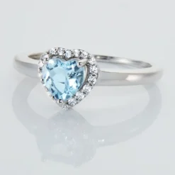 Bague Meliora Or Blanc Topaze Bleu Sky Oxyde De Zirconium