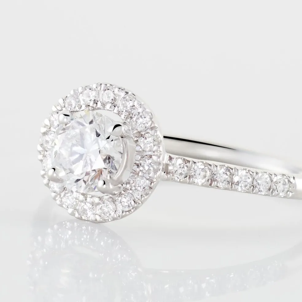 Bague Mentoura Or Blanc Diamant Synthétique