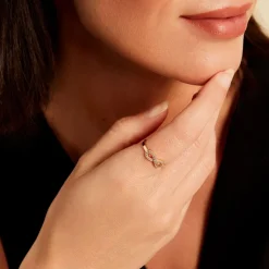 Bague Merane Plaqué Or Jaune Oxyde De Zirconium