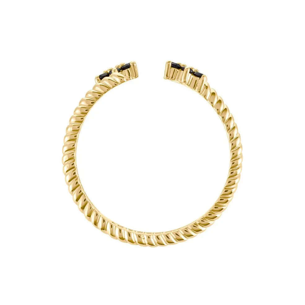 Bague Midnight Royalty Plaqué Or Jaune Pierre De Synthèse