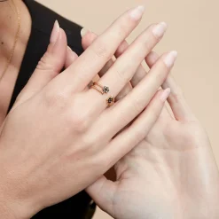 Bague Midnight Royalty Plaqué Or Jaune Pierre De Synthèse