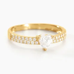 Bague Monelle Or Jaune Oxyde De Zirconium