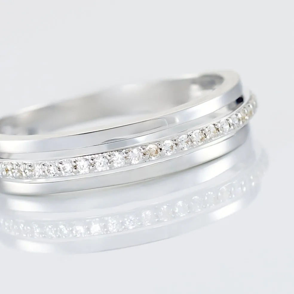 Bague Morrigan Or Blanc Oxyde De Zirconium