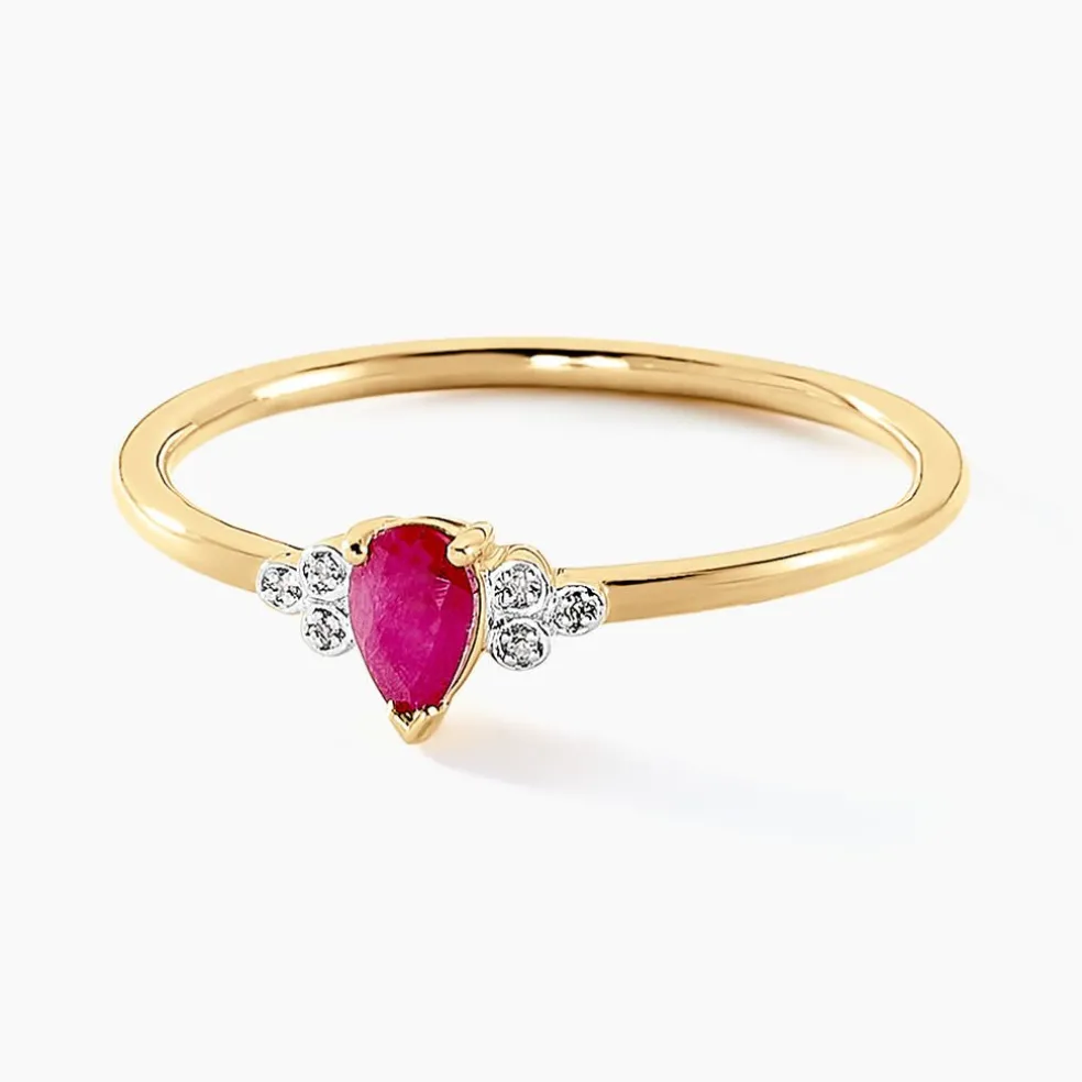 Bague Moss Or Jaune Rubis Diamant