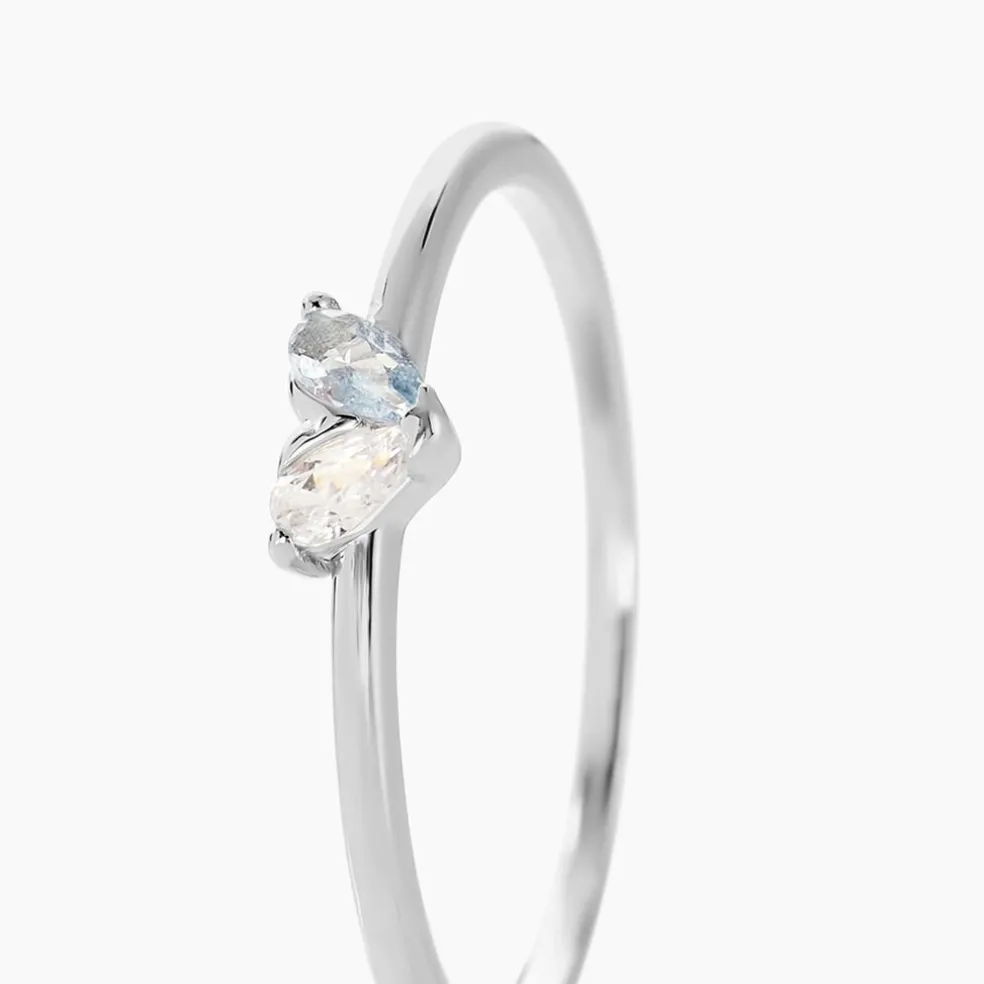 Bague Myhalf Argent Blanc Oxyde De Zirconium