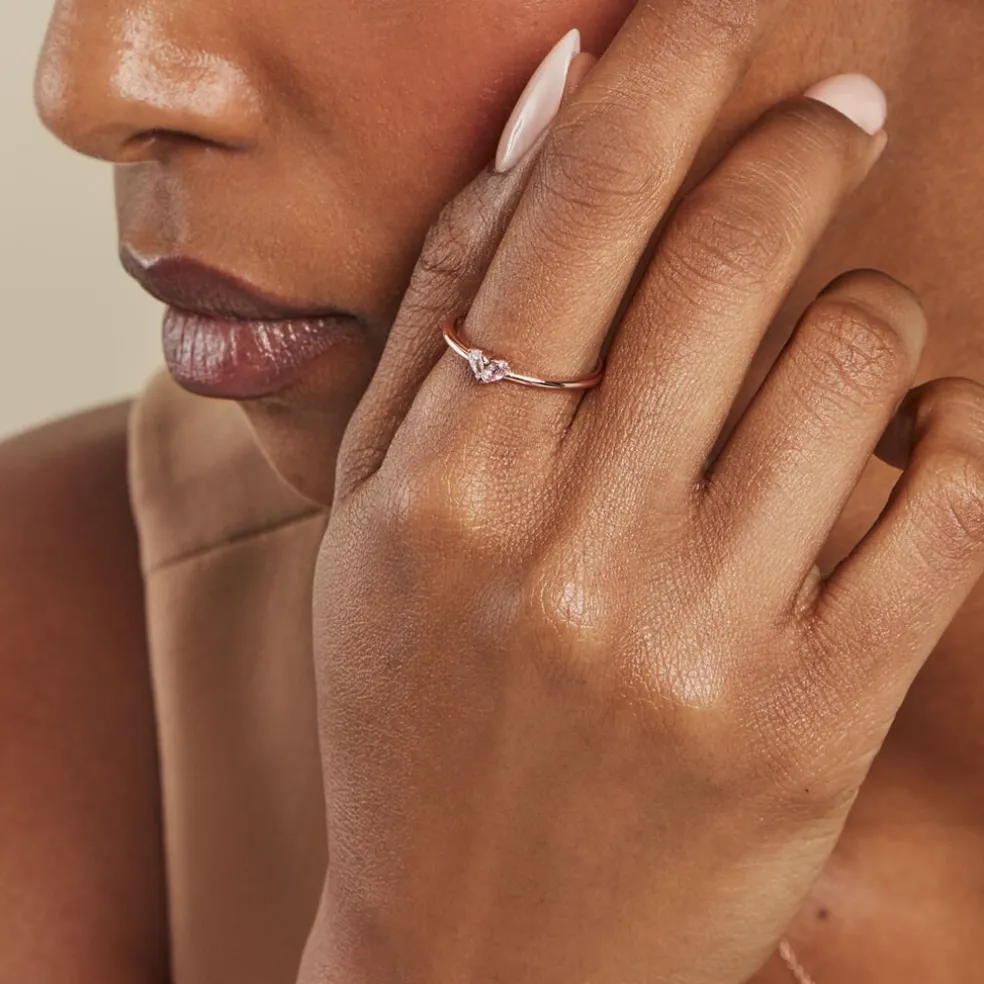 Bague Myhalf Argent Rose Oxyde De Zirconium