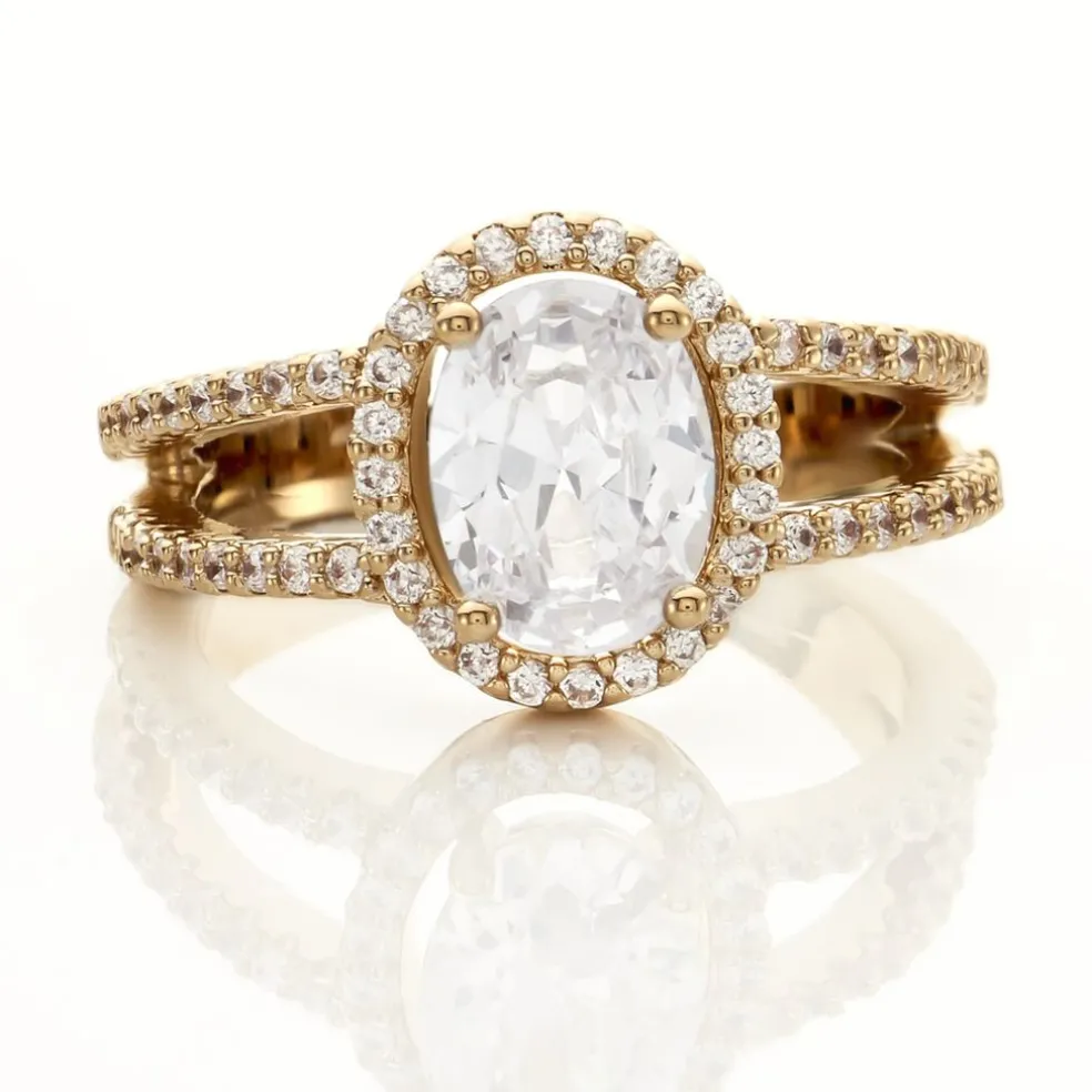 Bague Myriama Plaqué Or Jaune Oxyde De Zirconium