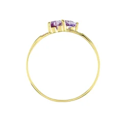Bague Myrtie Or Jaune Amethyste Violet Oxyde De Zirconium
