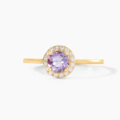 Bague Najib Or Jaune Améthyste Oxyde De Zirconium