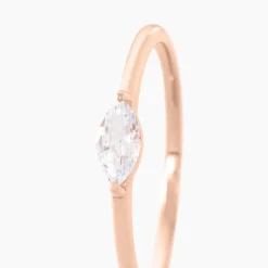 Bague Navette Argent Rose Oxyde De Zirconium