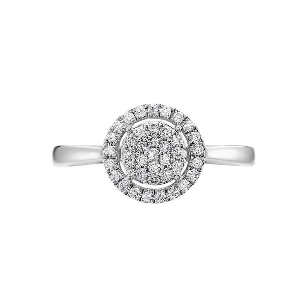 Bague Nawra Platine Blanc Diamant Synthétique