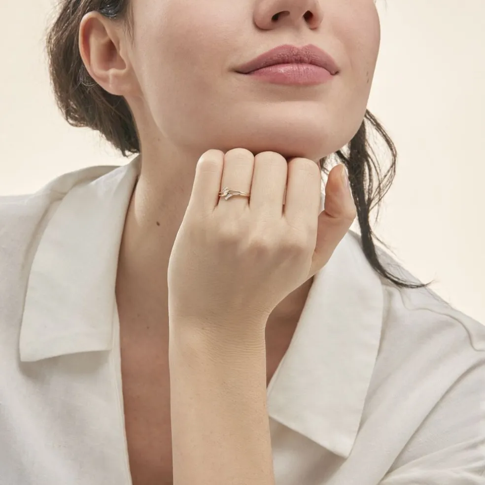 Bague Nelle Or Jaune Diamant