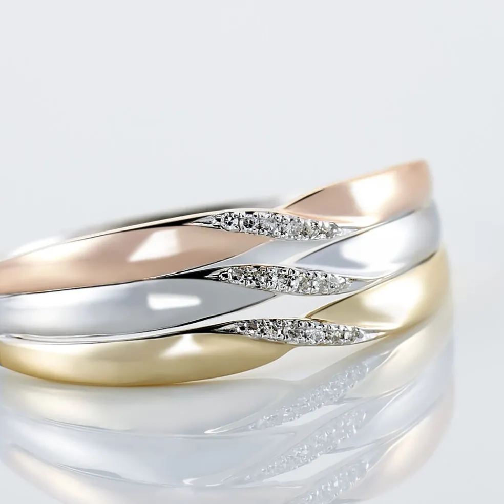 Bague Nesibe Or Tricolore Diamant