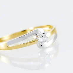 Bague Nesryne Or Bicolore Oxyde De Zirconium