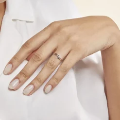 Bague Nesryne Or Blanc Oxyde De Zirconium