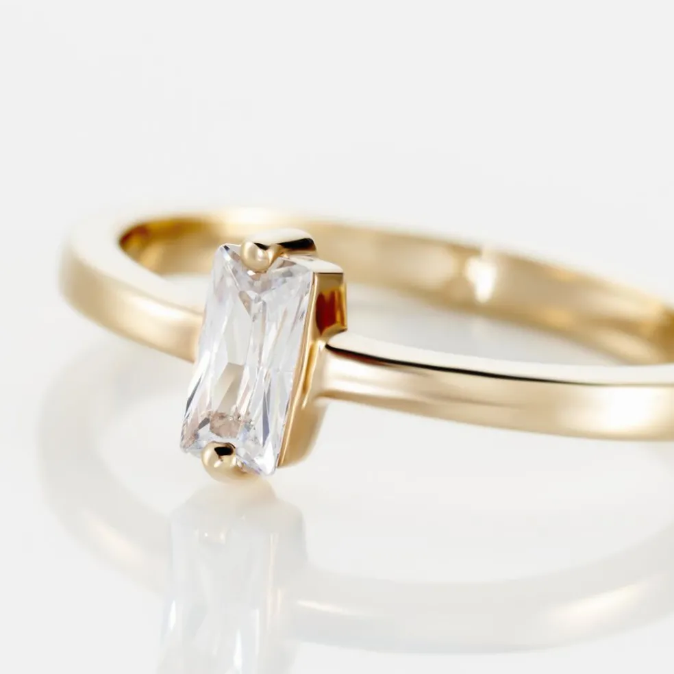 Bague Nila Plaqué Or Jaune Oxyde De Zirconium