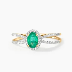 Bague Ninian Or Jaune Emeraude Diamant