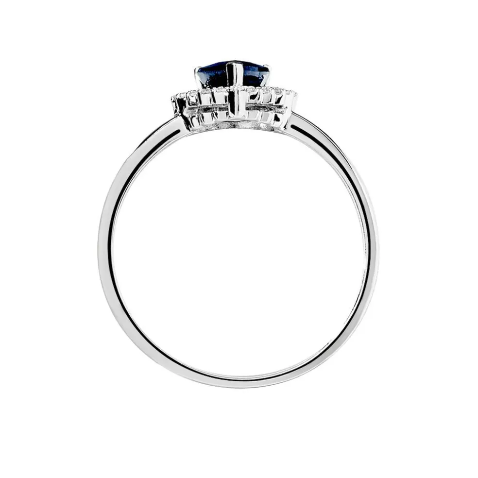 Bague Nola Or Blanc Saphir Et Diamant