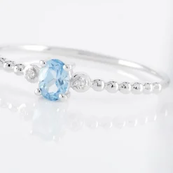 Bague Noria Or Blanc Topaze Et Oxyde De Zirconium