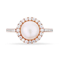 Bague Olivia Argent Blanc Perle De Culture Et Oxyde De Zirconium