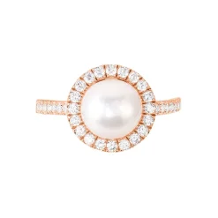 Bague Olivia Argent Rose Perle De Culture Et Oxyde De Zirconium