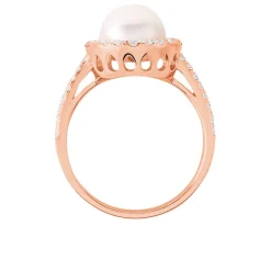 Bague Olivia Argent Rose Perle De Culture Et Oxyde De Zirconium