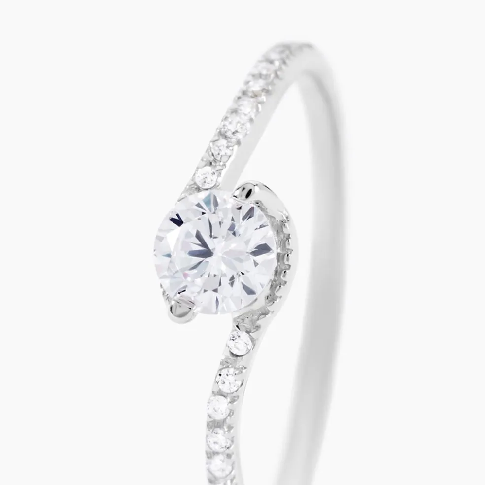 Bague Olly Or Blanc Oxyde De Zirconium