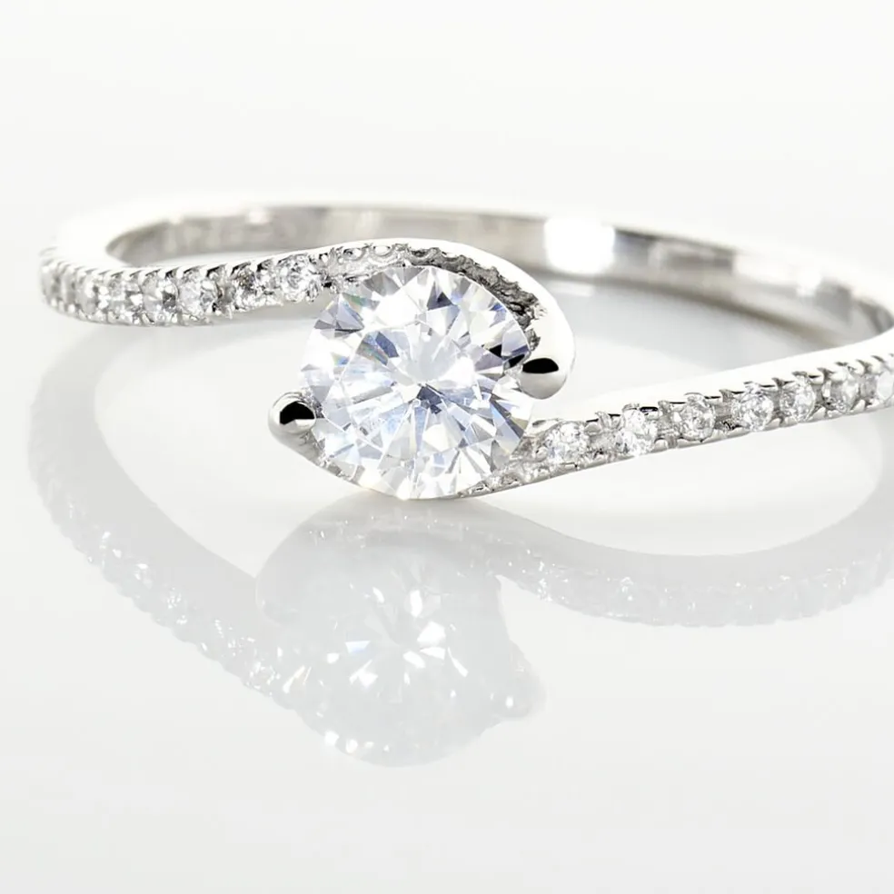 Bague Olly Or Blanc Oxyde De Zirconium