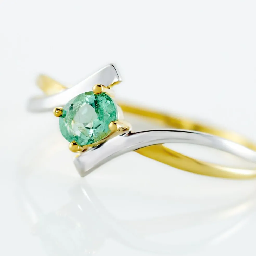 Bague Or Bicolore Rosmunda Emeraude