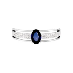 Bague Or Blanc Enea Saphir Diamants