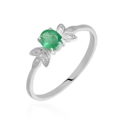 Bague Or Blanc Febe Emeraude
