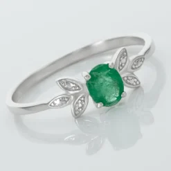 Bague Or Blanc Febe Emeraude