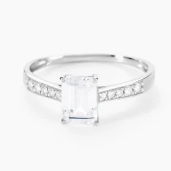 Bague Or Blanc Gesacus Oxyde De Zirconium